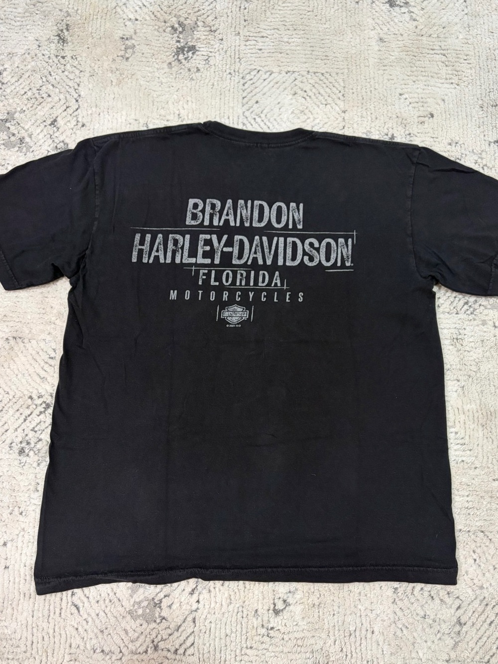 Harley-Davidson Men's Black XL T-Shirt Vintage Brandon Florida USA Motorcycle - Picture 2 of 4